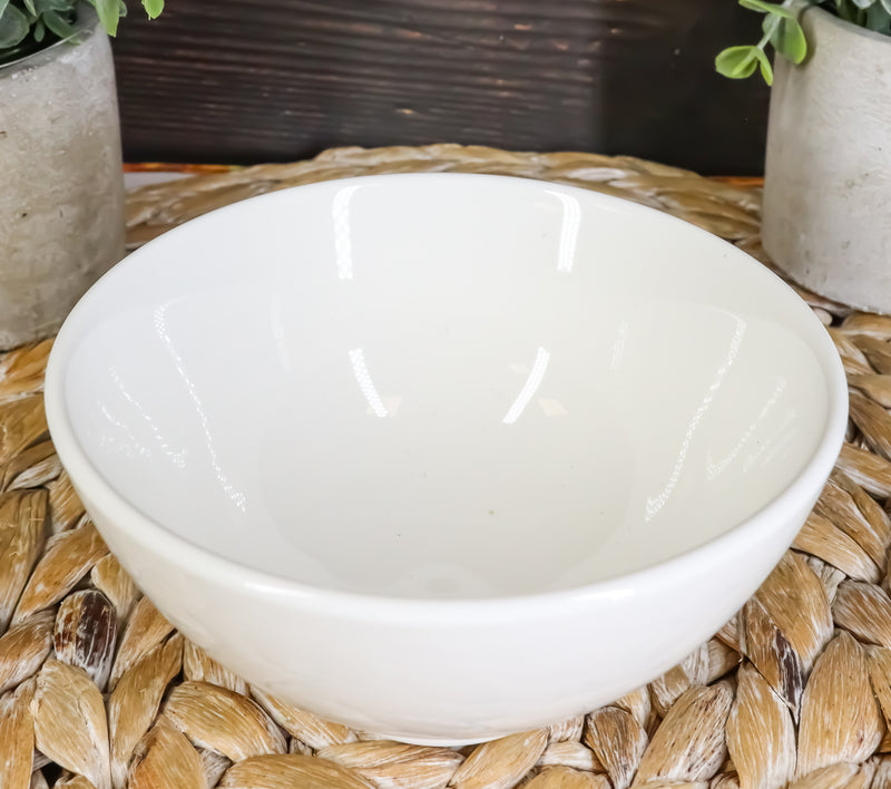 Ebros Contemporary White Double Walled Porcelain Rice Bowls 8oz 4.5"Dia Ideal Bowl