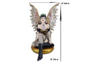 Steampunk Air Force Pilot Assassin Fairy Sitting On Time Warp Machine Figurine