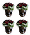 Pack Of 4 Day Of The Dead Skull Planters Bowls 7"L Bronze Finish Decor Accent