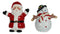 Jolly Seasons Christmas Santa Claus And Mr Snowman Salt And Pepper Shakers Set