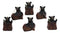 Set of 6 Black Bears in Canoe Boat and Fishing Basket Christmas Tree Ornaments