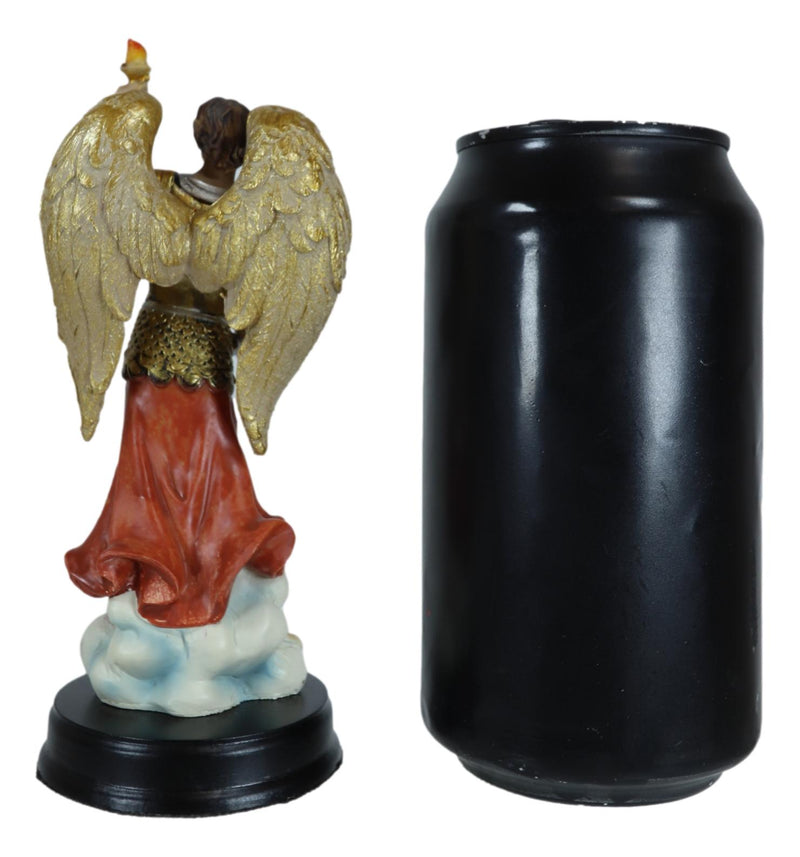 Catholic Church Archangel Saint Uriel With Holy Spirit Torch Statue With Base