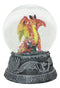 Small Mythical Fire Lava Volcanic Hyperion Dragon Glitter Water Globe Figurine