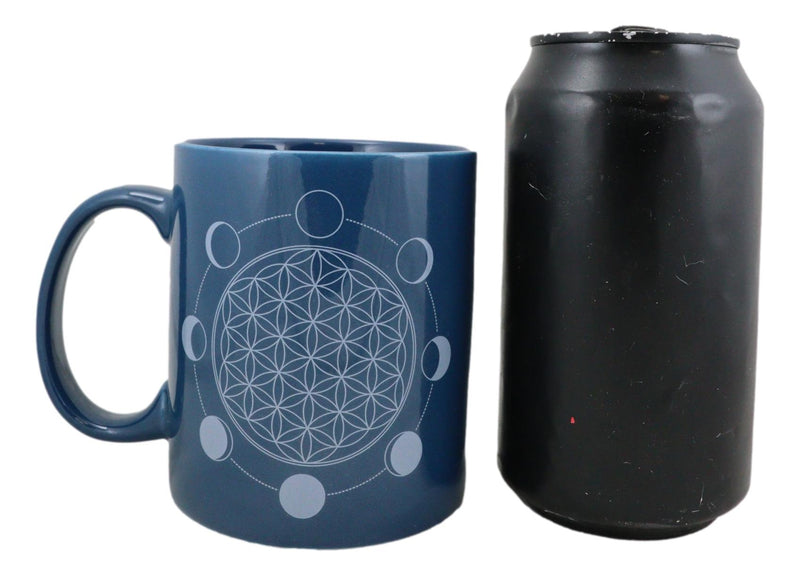 Pack Of 2 Flower Of Life And Phases Of The Moon Sacred Geometry Coffee Mugs 12oz