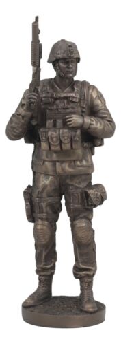 Modern Military Commando Soldier Statue Desert Army Tactician On Guard Figurine