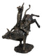 Rustic Western Wild Rodeo Bull Rider Cowboy On Bucking Bull Decorative Statue