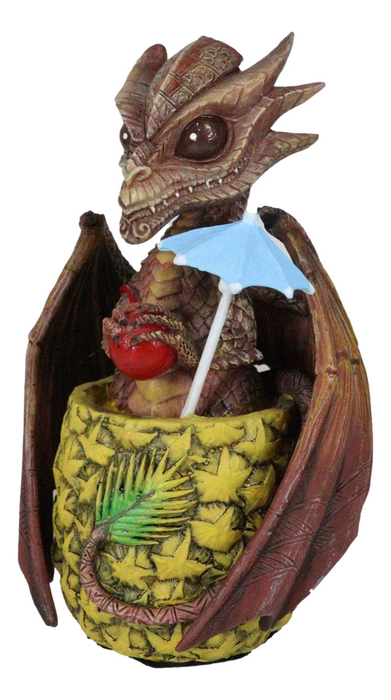 Drunken Spirit Cocktail Drink Tiki Mai Tai Tropical Pineapple Dragon Figurine