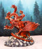 Quest Of Perseus Red 7 Headed Volcano Hyperion Hydra Dragon Roaring Statue