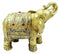 Thai Buddhism Noble Golden Elephant Trumpeting With Trunk Up Figurine Sculpture