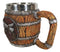 Rustic Western Crossed Dual Revolver Pistol Guns In Faux Wood Bourbon Barrel Mug