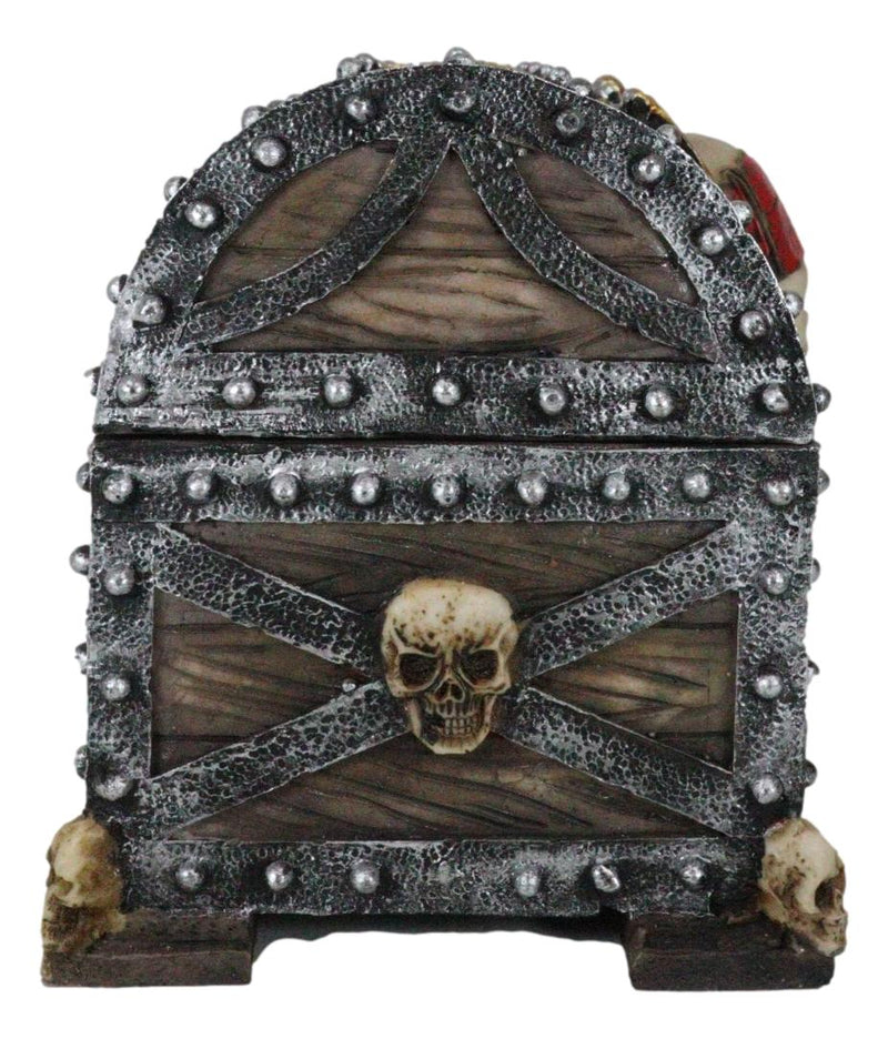 Large Caribbean Pirate Marauder Skull With Criss Cross Blades Treasure Chest Box