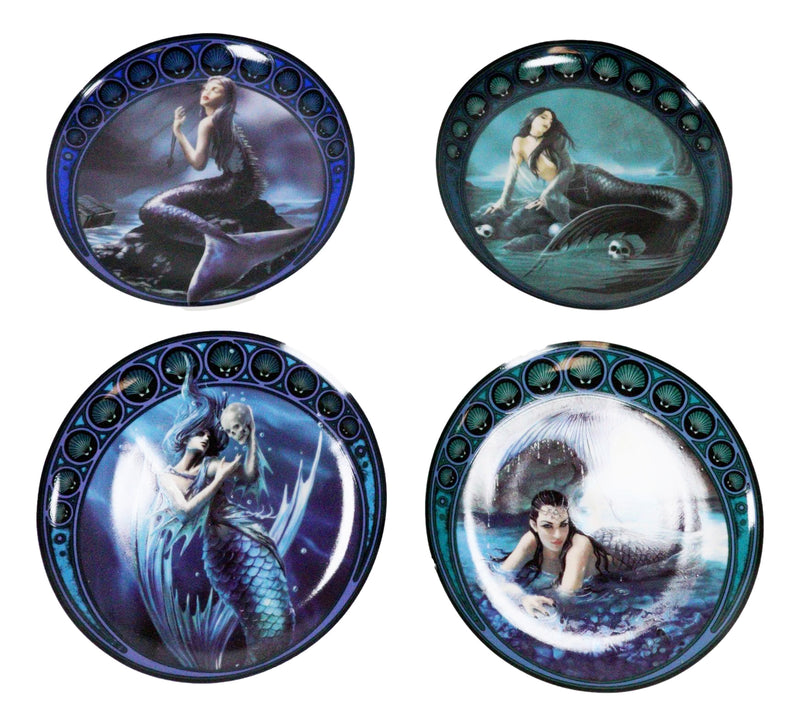 Set Of 4 Fantasy Sirens Of The Seas Death Trap Mermaids Dessert Salad Plates