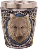 Ebros Full Moon Alpha Grey Wolf 2-Ounce Shot Glass SET OF 2