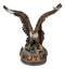 Patriotic Open Wings Bald Eagle On USA Star Spangled Banner Millitary Figurine