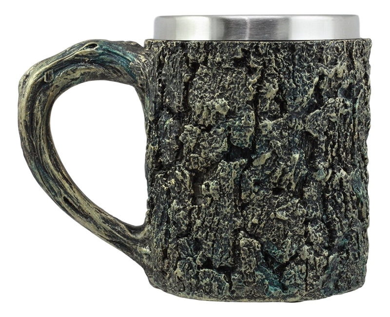 Ebros Emperor Bull Moose Mug Textured With Rustic Tree Bark Bronze Finish 12oz