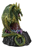 Ebros Spell Caster Fantasy Green Dragon By Egg Volcano LED Light Figurine