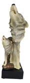 Ebros 15"H Full Moon Wildlife Howling Wolf Bust Statue On Museum Pedestal Base