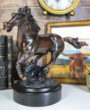 Ebros Gift Bronze Electroplated Wild West Galloping Horse Statue 10.5" L Equestrian Beauty Steed Figurine