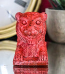 Ancient Egyptian Red Maahes Male Lion Hieroglyph Royal Amulet Mini Figurine