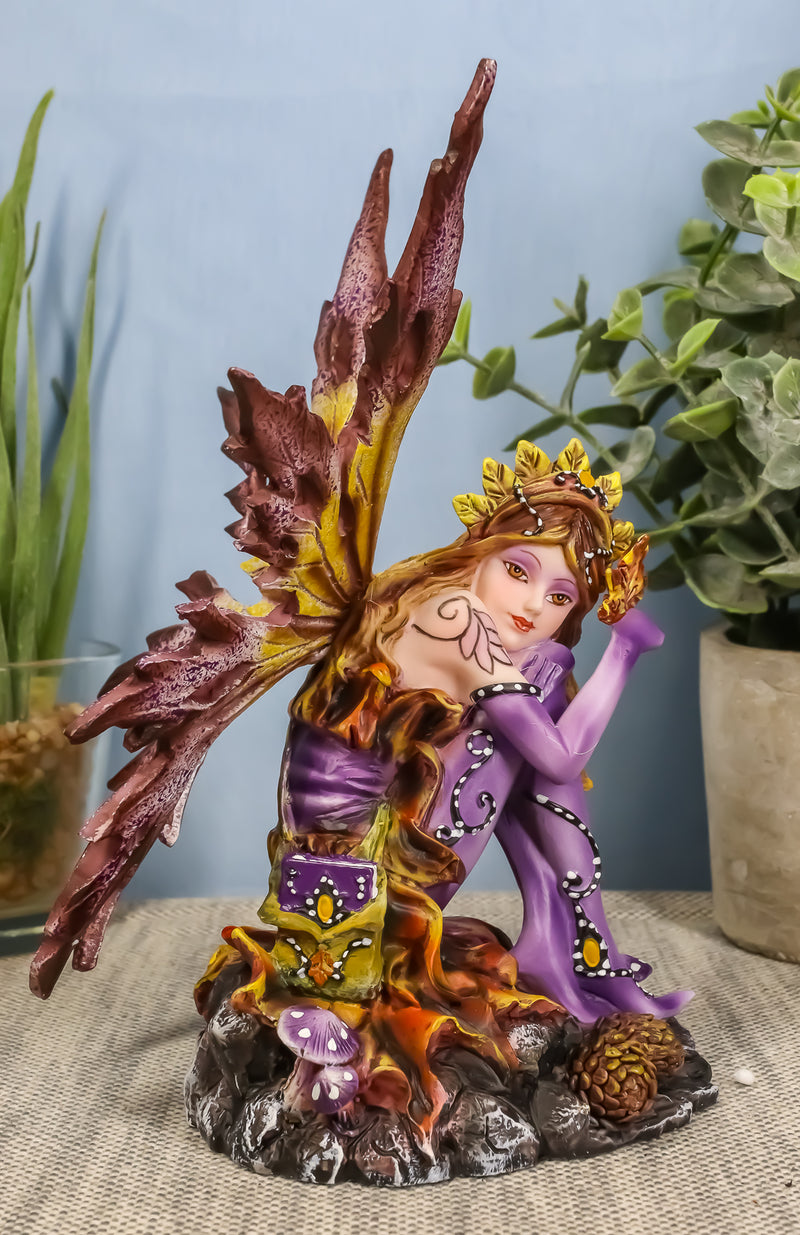 Wild Traveler Autumn Tribal Acorn Fairy Garden Statue 6.5"Tall Fall Season Fae