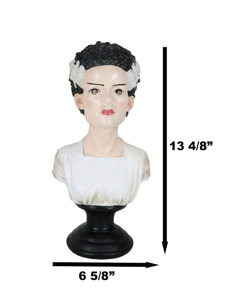 The Bride Of Frankenstein Bust Figurine With Red Bloodshot LED Light Up Eyes