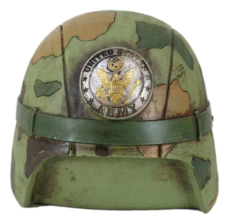 Patriotic USA Army Military Soldier Camo Helmet Money Coin Savings Piggy Bank