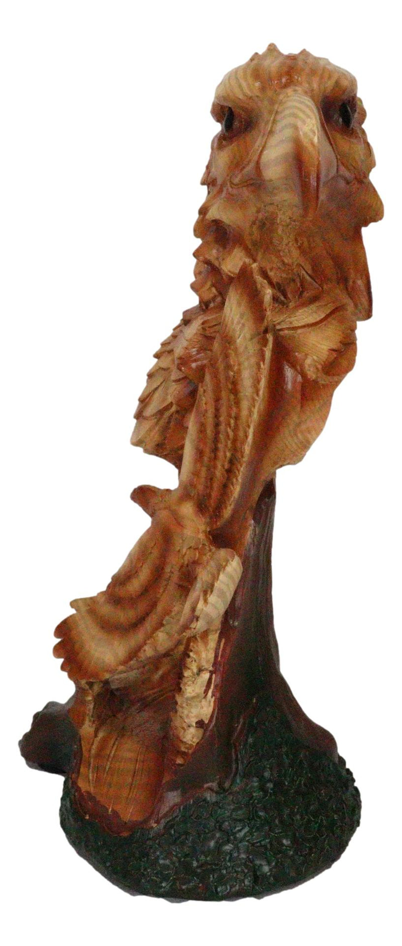 American Pride Bald Eagle Bust With Soaring Eagle Sculpture In Faux Wood Finish