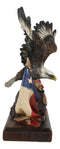 Bald Eagle On Globe With Texas & American Flags Figurine One Nation Under God