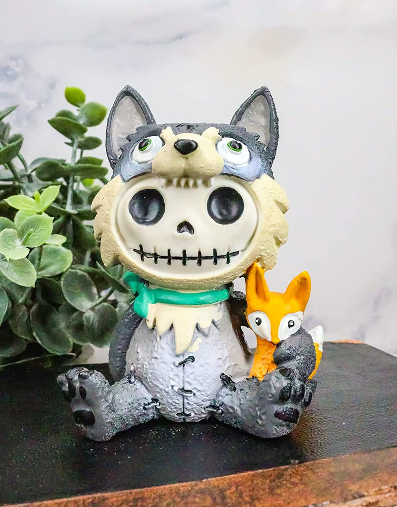 Furrybones Big Bad Wolf Figurine 3.5"H Hooded Wolfgang Costume Skeleton Monster