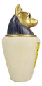 Ancient Egyptian Feline Cat Goddess Bastet Canopic Jar Memorial Urn Figurine