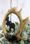 Rustic Western Deer Antlers Emperor Moose Set of 2 Christmas Tree Ornaments