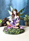 Ebros Green Gaia Earth Tribal Fairy With Purple Baby Dragon Wyrmling Fantasy Figurine