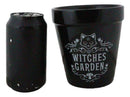 Black Cat Witches Garden Wicca Witchcraft Apothecary Flower Herbs Planter Pot