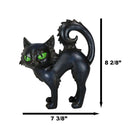 Witchcraft Mystical Curling Black Cat Green Eyes Standing Halloween Figurine