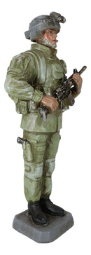 Military Marine Army Deploy Soldier On Guard With Rifle And Backpack Figurine