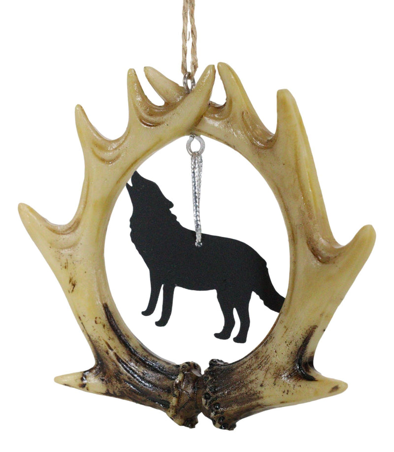 Rustic Western Deer Antlers Howling Gray Wolf Set of 2 Christmas Tree –  Ebros Gift