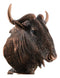 Wildlife Bovidae Gnu Wildebeest Bull Bust Bronze Electroplated Resin Figurine