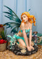 Elemental Water Goddess Khaleesi Fairy with Two Baby Dragons Statue 12.25"H