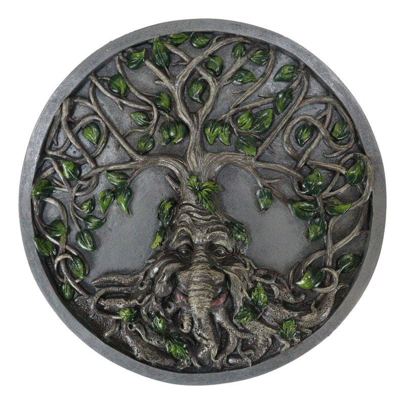 Celtic Tree Man Greenman Tree Of Life Round Wall Decor Plaque Medallion Figurine