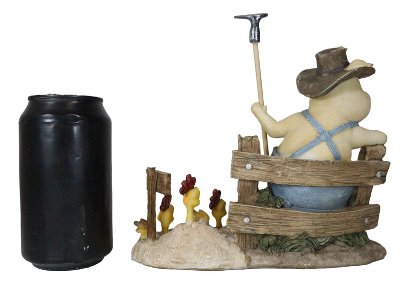 Chicken Farming Is Easy Comical Pig Holding Shovel With Buried Hens Figurine