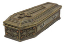 Rustic Vampire Coffin Box Rest In Peace Dracula Casket Trinket Box 8"L