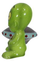 ET Roswell Alien With Flying Saucer Spaceship Magnetic Salt Pepper Shakers Set