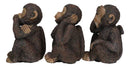 Wise Monkeys See Hear Speak No Evil Ape Collectible Figurine Miniature Set Decor