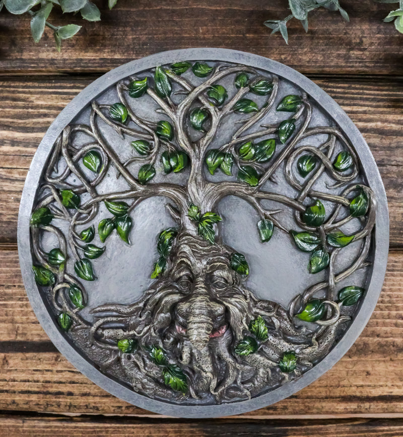 Celtic Tree Man Greenman Tree Of Life Round Wall Decor Plaque Medallion Figurine