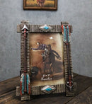 Native Indian Arrows With Navajo Diamond Turquoise Rocks Picture Photo Frame 5X7