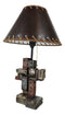 Rustic Western Christian Bible Scriptures Faith Hope Love Grace Cross Table Lamp