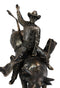 Rustic Western Wild Rodeo Bull Rider Cowboy On Bucking Bull Decorative Statue