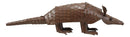 Ebros Western Rustic Forest Hand Sculpted Metal Springy Armadillo Statue 15.5" L