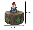 Gypsy Life Gnome Dwarf Smoking Rolled Stash Leaves On Tree Bark Ring Trinket Box