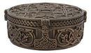 Norse Old Gods Viking Knotwork Thor Hammer Mjolnir Round Jewelry Box Figurine